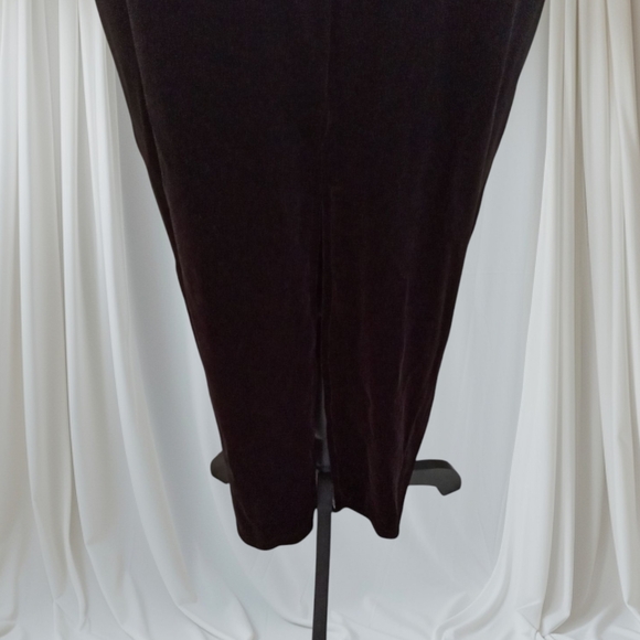 Chocolate Color Stretch/velvet Dress with Long Cuffed Sleeves for Cocktail Night - Picture 7 of 7